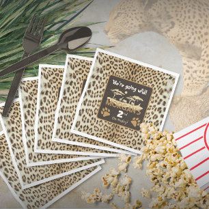 Serviette en papier pour anniversaire à motif léop