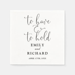 Serviette En Papier Pour Avoir Et Tenir Un Script Mariage Noir Et Blan