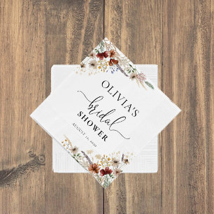Serviette en papier pour Baby Shower Fleur Sauvage