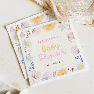Serviette en papier pour baby shower Pastel Wildfl