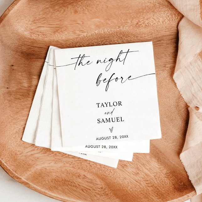 Serviette en papier pour cocktail de mariage minim (Créateur téléchargé)