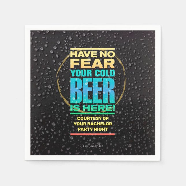 Serviette en papier pour enterrement de vie de gar (Devant)