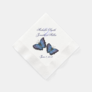 Serviette En Papier Pour l'amour et les papillons violets et bleus ser