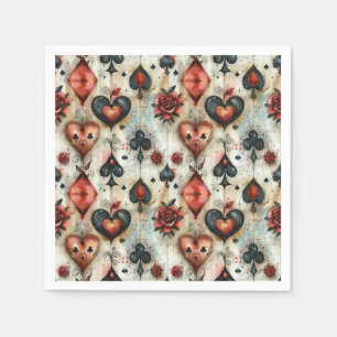 Serviette En Papier Pour les amateurs de jeux de cartes. Jouer des sym