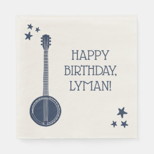 Serviette En Papier Pour les joueurs de Banjo Navy Blue Personnalisé P
