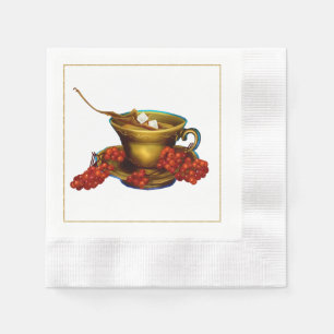 Serviette en papier pour thé d'automne déjeuner