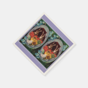 Serviette En Papier Poussées et poulets en papier de Pâques