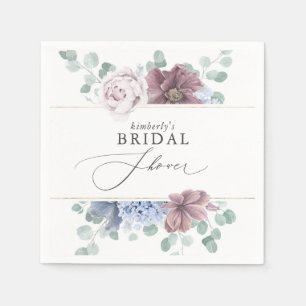 Serviette En Papier Poussière de mauve bleu floral Baby Shower Shower 