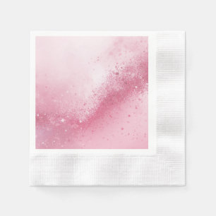 Serviette En Papier Poussière scintillante abstraite rose féminine