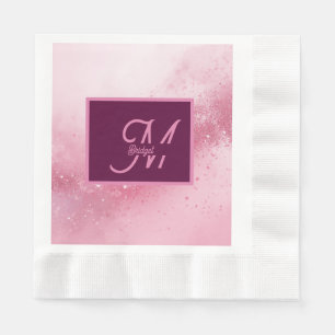 Serviette En Papier Poussière scintillante de marbre abstrait rose fém