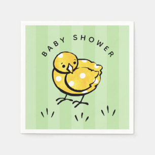 Serviette En Papier Poussin jaune de baby shower neutre de genre petit