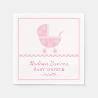 Pram rose mignon Baby shower fille