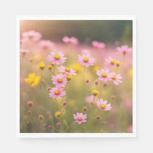 Serviette En Papier Pré fleur sauvage rose pâle