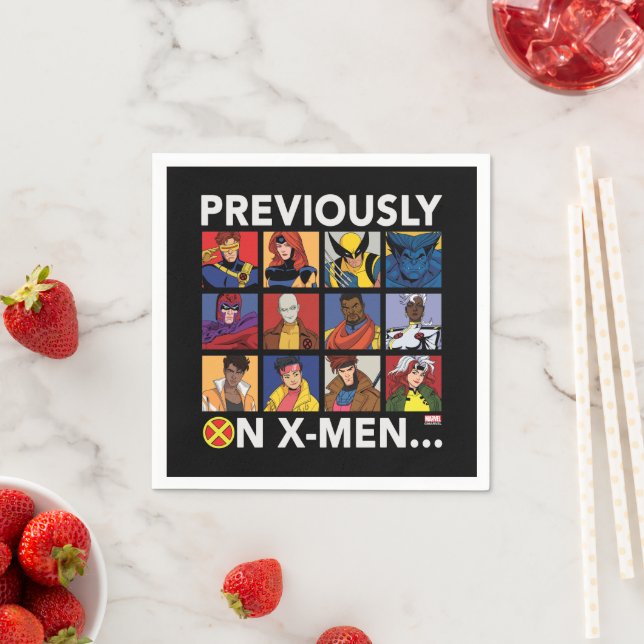 Serviette En Papier "Précédemment Sur X-Men..." (En situation)