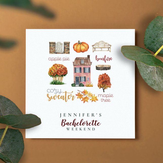 Serviette En Papier Préférés d'automne Fête de Bachelorette rustique d (Créateur téléchargé)