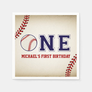 Serviette En Papier Premier anniversaire de base-ball vintage