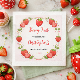 Serviette En Papier Premier anniversaire de Berry   Premier anniversai