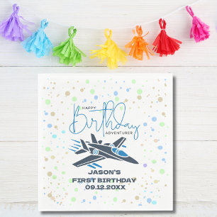 Serviette En Papier Premier Anniversaire de Garçon Jet de Chasse Avion