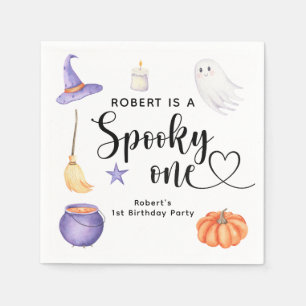 Serviette En Papier Premier anniversaire de la fête d'Halloween Spooky