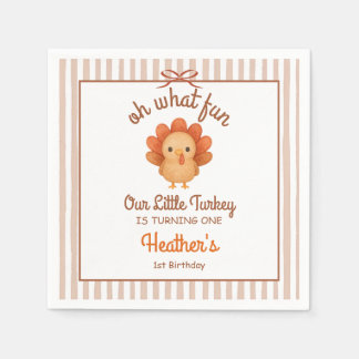 Serviette En Papier Premier anniversaire de Petit Dindon 