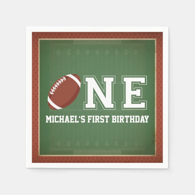 Serviette En Papier Premier anniversaire du football américain (Devant)
