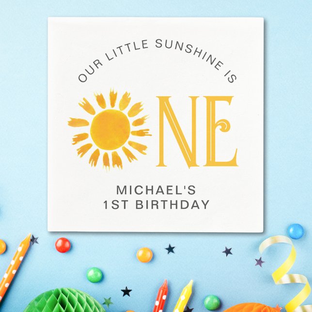 Serviette En Papier Premier anniversaire du soleil (Créateur téléchargé)