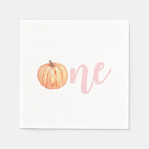 Serviette En Papier Premier anniversaire rose pastel petit Citrouille