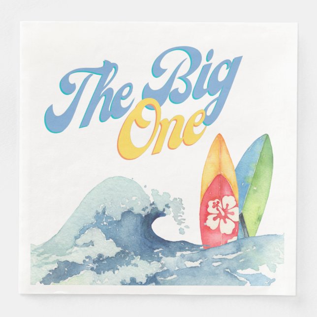 Serviette En Papier Premier anniversaire Surf partie serviettes (Devant)