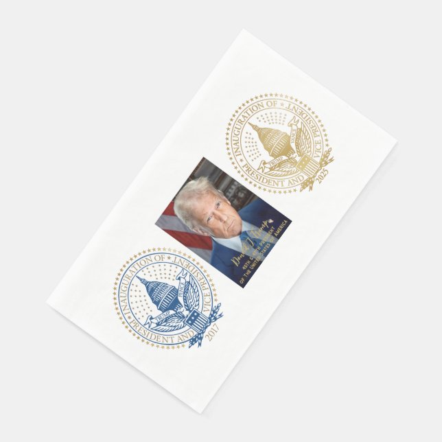 Serviette En Papier Premier et deuxième sceau inaugural Donald Trump (Coin)