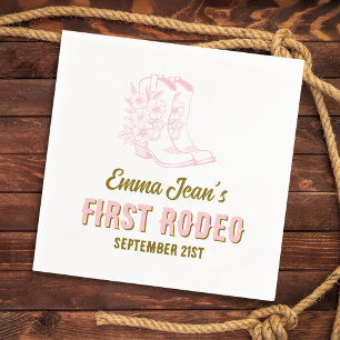Serviette En Papier Premier Rodéo Bottes de Cowboy Florales Roses 1er