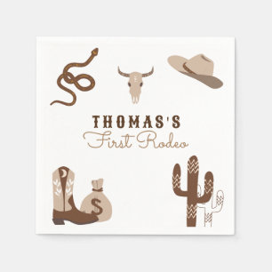 Serviette En Papier Premier Rodeo Cowboy fête d'anniversaire