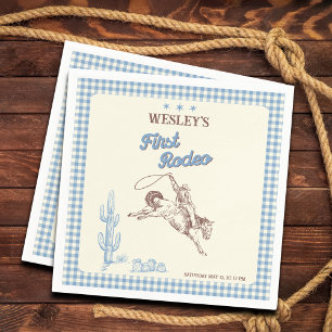 Serviette En Papier Premier Rodéo Garçon Western 1er Anniversaire Serv