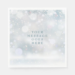 Serviette En Papier Premier Snowflakes hiver Votre Mariage de message