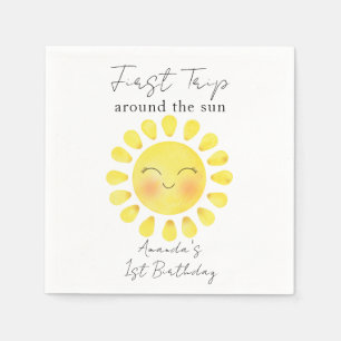 Serviette En Papier Premier tour autour du Soleil 1er anniversaire
