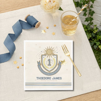 Serviette En Papier Premier Tour Autour du Soleil Joyeux Anniversaire