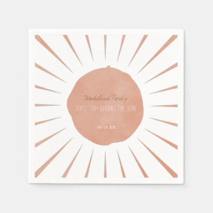 Serviette En Papier Premier Tour Autour Du Soleil Terracotta Sunshin