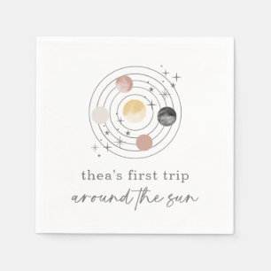 Serviette En Papier Premier Voyage Autour De L'Espace Soleil
