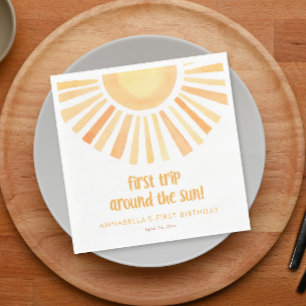 Serviette En Papier Premier voyage autour du soleil 1er anniversaire f