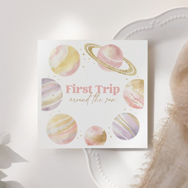 Serviette En Papier Premier voyage autour du Soleil Extérieur Annivers (Créateur téléchargé)