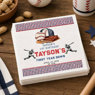 Serviette En Papier Première année de baseball bas 1ère fête d'anniver
