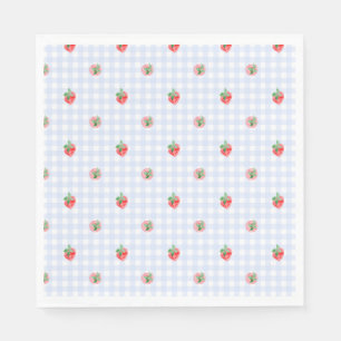 Serviette En Papier Première aquarelle de Preppy Berry Birthday Strawb