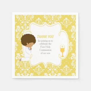 Serviette En Papier Première communion Africain Américain Gold Damask