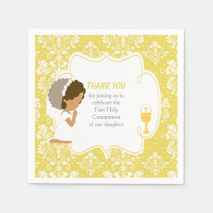 Serviette En Papier Première communion Africain Américain Gold Damask