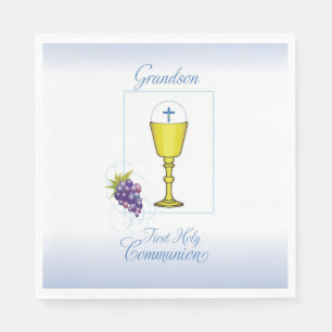 Serviette En Papier Première communion du petit-fils, calice avec host