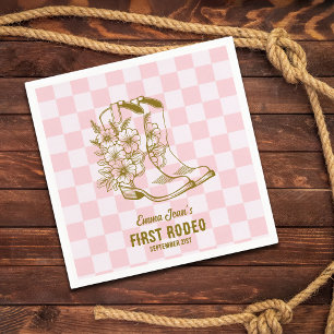 Serviette En Papier Première Florale Rodeo Bottes de Cowboy 1er Annive