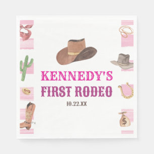 Serviette En Papier Première Rodéo Cowgirl 1ère fête d'anniversaire