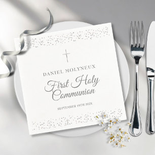 Serviette En Papier Première Sainte Communion Croix en Poussière d'Éto