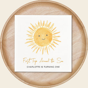Serviette En Papier Première Tour Autour du Soleil Fille 1ère Fête d'A
