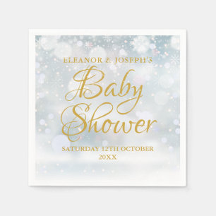 Serviette En Papier Premières flocons de neige Baby Shower pour couple