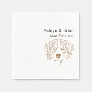 Serviette En Papier Premiers noms Bernese Mountain Dog Mariage Napkins